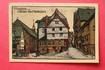 Postcard Litho PC Monschau Montjoie 1921 Houses on the Market Town architecture NRW